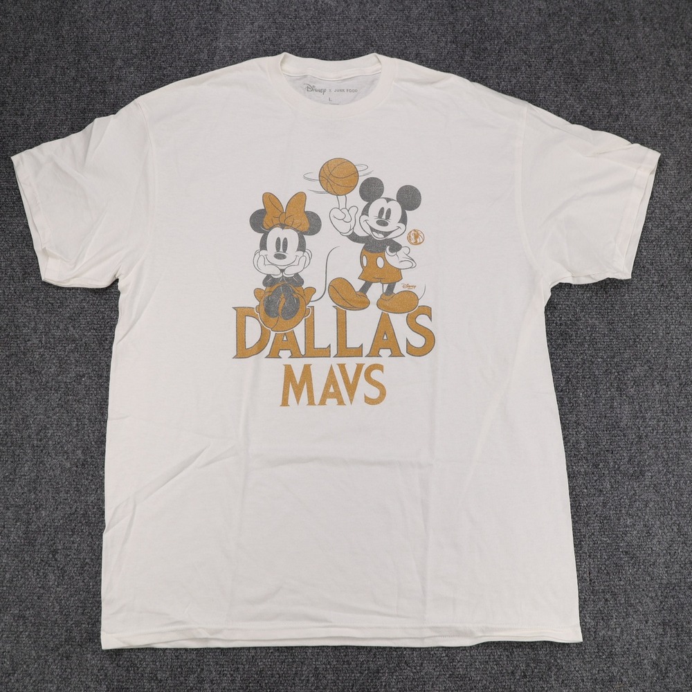 Disney x Junk Food‎ Dallas Mavs Mickey Minnie Basketball Graphic T-Shirt Mens L